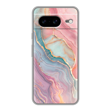 Силиконовый чехол на Google Pixel 8 с принтом розовый мрамор