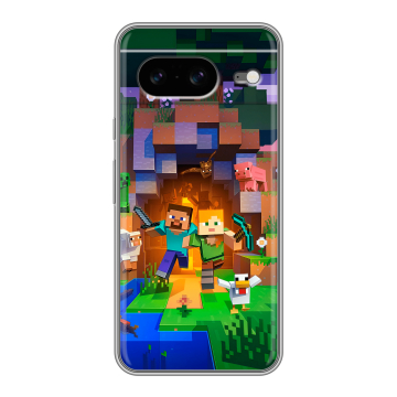 Силиконовый чехол на Google Pixel 8 с принтом Майнкрафт Minecraft Силиконовый чехол на Google Pixel 8 с принтом Майнкрафт Minecraft