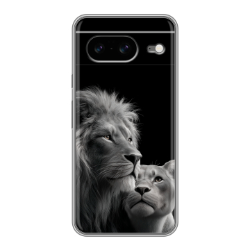 Силиконовый чехол на Google Pixel 8 с принтом Лев кошки