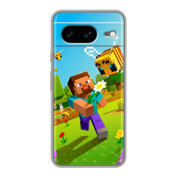 Силиконовый чехол на Google Pixel 8 с принтом Майнкрафт Minecraft Силиконовый чехол на Google Pixel 8 с принтом Майнкрафт Minecraft