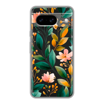 Силиконовый чехол на Google Pixel 8 с принтом Цветы паттерн