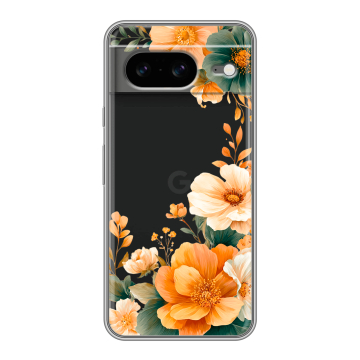 Силиконовый чехол на Google Pixel 8 с принтом Цветы принт