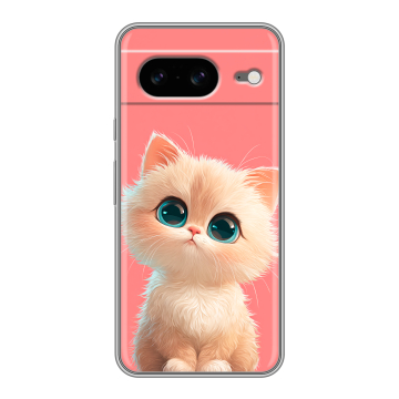 Силиконовый чехол на Google Pixel 8 с принтом Розовый котенок