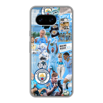Силиконовый чехол на Google Pixel 8 с принтом Man City Манчестер Сити