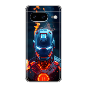 Силиконовый чехол на Google Pixel 8 с принтом IronMan Железный человек