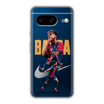 Силиконовый чехол на Google Pixel 8 с принтом Барселона Barca Yamal 