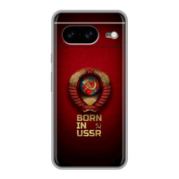Силиконовый чехол на Google Pixel 8 с принтом Флаг Герб СССР