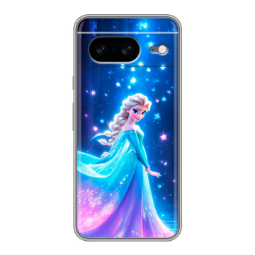 Силиконовый чехол на Google Pixel 8 с принтом Холодное сердце Frozen