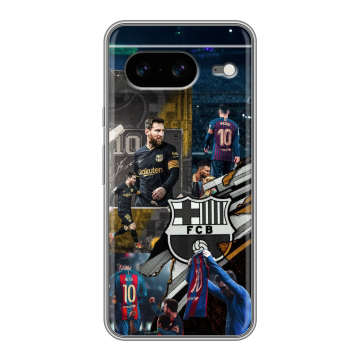 Силиконовый чехол на Google Pixel 8 с принтом Messi Barcelona Силиконовый чехол на Google Pixel 8 с принтом Messi Barcelona