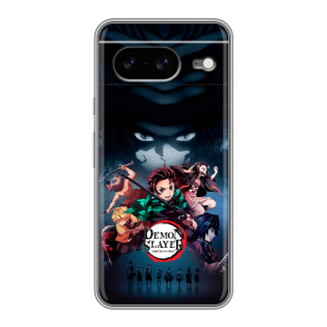 Силиконовый чехол на Google Pixel 8 с принтом Demon Slayer Клинок рассекающий демонов