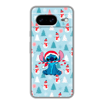 Силиконовый чехол на Google Pixel 8 с принтом Стич Новый год Силиконовый чехол на Google Pixel 8 с принтом Стич Новый год