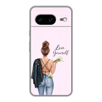 Силиконовый чехол на Google Pixel 8 с принтом женский