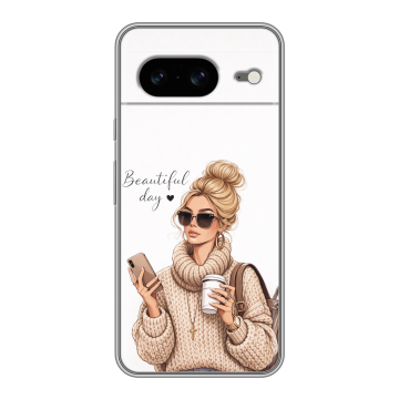 Силиконовый чехол на Google Pixel 8 с принтом женский