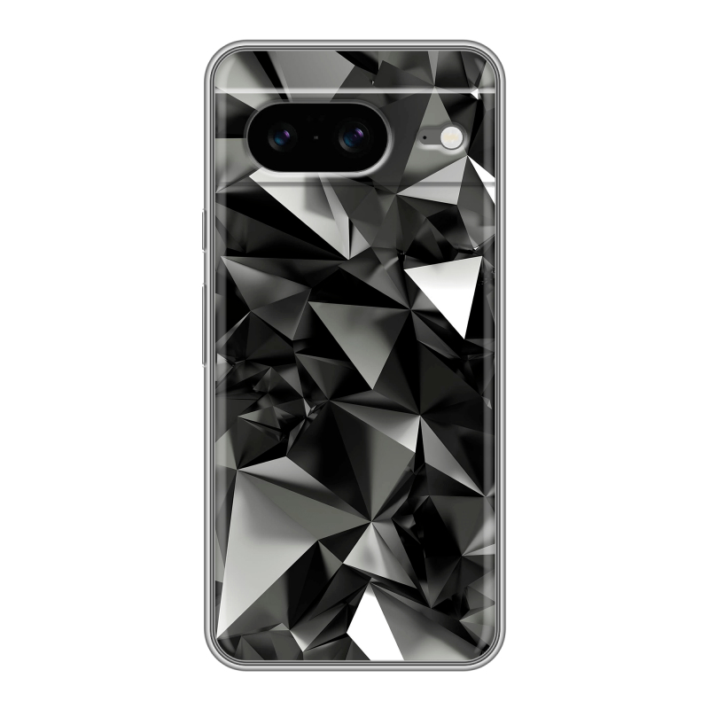 Силиконовый чехол на Google Pixel 8 с принтом Черные кристаллы Силиконовый чехол на Google Pixel 8 с принтом Черные кристаллы