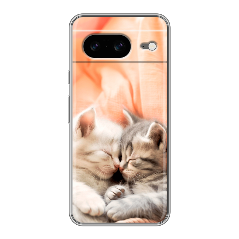 Силиконовый чехол на Google Pixel 8 с принтом Котята Силиконовый чехол на Google Pixel 8 с принтом Котята
