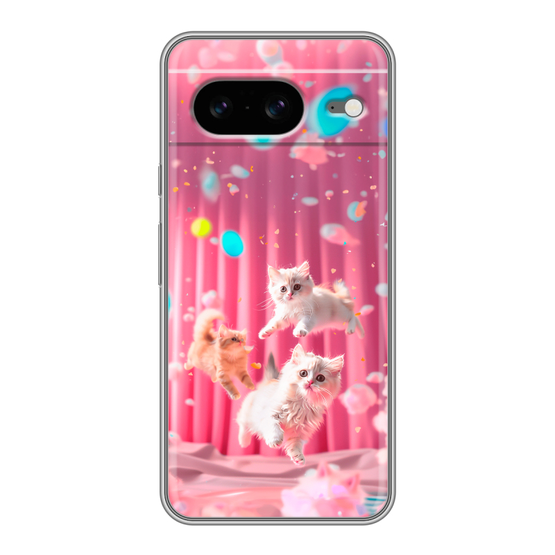 Силиконовый чехол на Google Pixel 8 с принтом милые котики Силиконовый чехол на Google Pixel 8 с принтом милые котики
