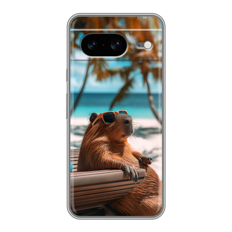 Силиконовый чехол на Google Pixel 8 с принтом Капибара Силиконовый чехол на Google Pixel 8 с принтом Капибара