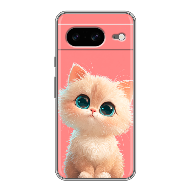 Силиконовый чехол на Google Pixel 8 с принтом Розовый котенок Силиконовый чехол на Google Pixel 8 с принтом Розовый котенок