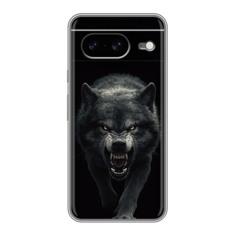 Силиконовый чехол на Google Pixel 8 с принтом Волк Силиконовый чехол на Google Pixel 8 с принтом Волк