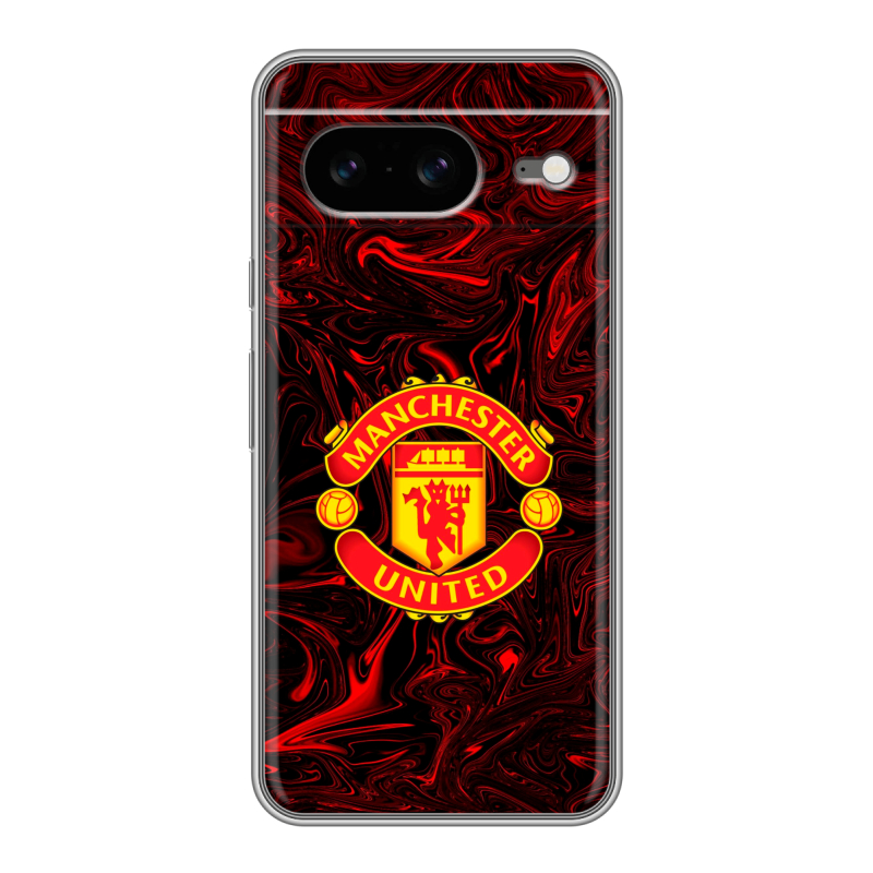 Силиконовый чехол на Google Pixel 8 с принтом Manchester United Силиконовый чехол на Google Pixel 8 с принтом Manchester United