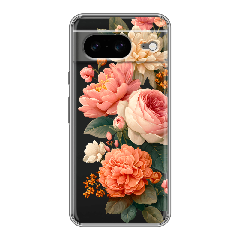 Силиконовый чехол на Google Pixel 8 с принтом цветы Силиконовый чехол на Google Pixel 8 с принтом цветы