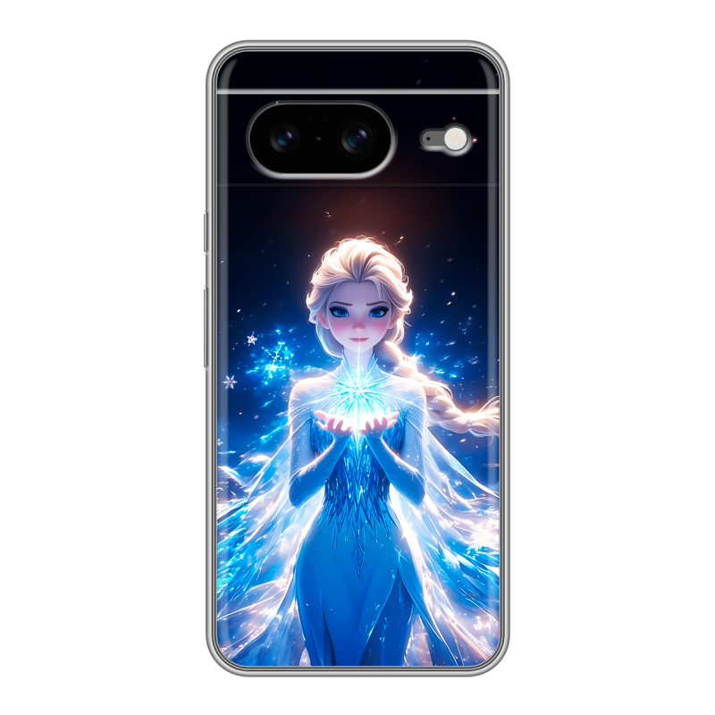 Силиконовый чехол на Google Pixel 8 с принтом Холодное сердце Frozen Силиконовый чехол на Google Pixel 8 с принтом Холодное сердце Frozen