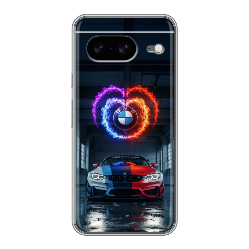 Силиконовый чехол на Google Pixel 8 с принтом BMW БМВ Силиконовый чехол на Google Pixel 8 с принтом BMW БМВ