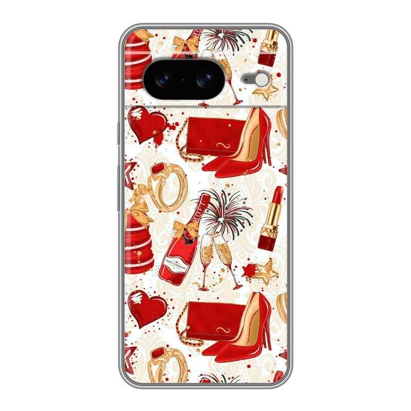 Силиконовый чехол на Google Pixel 8 с принтом Новый год Силиконовый чехол на Google Pixel 8 с принтом Новый год