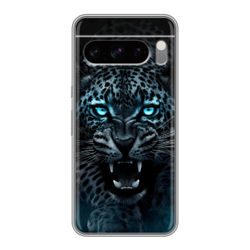 Силиконовый чехол на Google Pixel 8 Pro с принтом Темный леопард