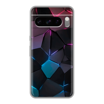 Силиконовый чехол на Google Pixel 8 Pro с принтом Геометрия неона