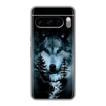 Силиконовый чехол на Google Pixel 8 Pro с принтом Лесной волк