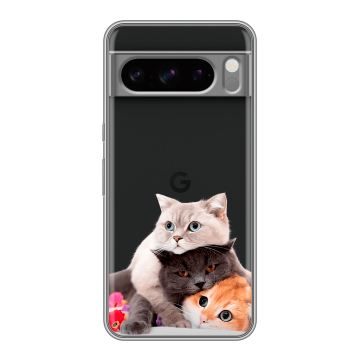 Силиконовый чехол на Google Pixel 8 Pro с принтом Кошки
