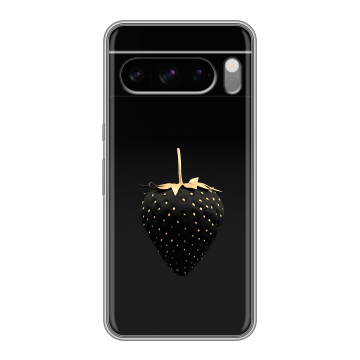 Силиконовый чехол на Google Pixel 8 Pro с принтом Черная клубника