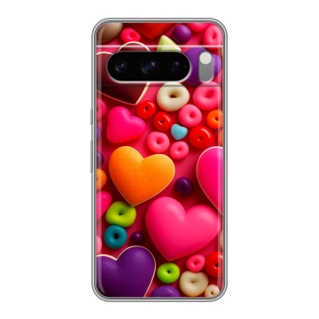 Силиконовый чехол на Google Pixel 8 Pro с принтом Сердечки