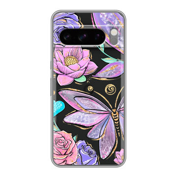 Силиконовый чехол на Google Pixel 8 Pro с принтом Бабочки и цветы