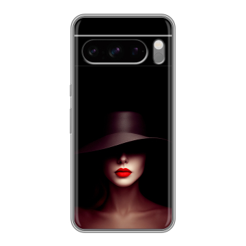 Силиконовый чехол на Google Pixel 8 Pro с принтом Девушка в шляпе