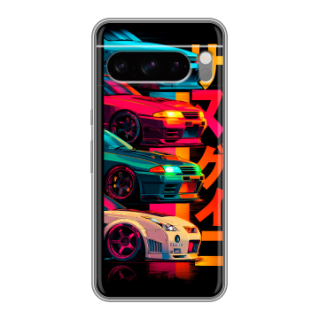Силиконовый чехол на Google Pixel 8 Pro с принтом Гоночные машины