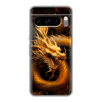 Силиконовый чехол на Google Pixel 8 Pro с принтом Золотой дракон Силиконовый чехол на Google Pixel 8 Pro с принтом Золотой дракон
