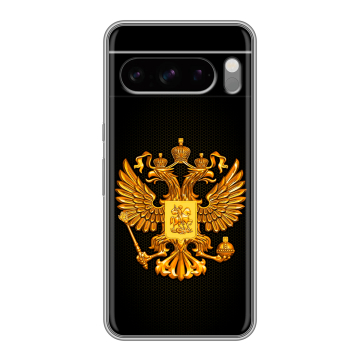Силиконовый чехол на Google Pixel 8 Pro с принтом Герб России желтый