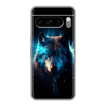 Силиконовый чехол на Google Pixel 8 Pro с принтом Волк ночной Силиконовый чехол на Google Pixel 8 Pro с принтом Волк ночной