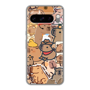 Силиконовый чехол на Google Pixel 8 Pro с принтом капибара Силиконовый чехол на Google Pixel 8 Pro с принтом капибара