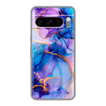 Силиконовый чехол на Google Pixel 8 Pro с принтом синий мрамор