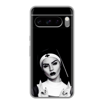 Силиконовый чехол на Google Pixel 8 Pro с принтом монашка