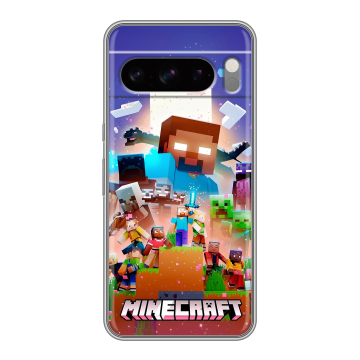 Силиконовый чехол на Google Pixel 8 Pro с принтом Майнкрафт Minecraft Силиконовый чехол на Google Pixel 8 Pro с принтом Майнкрафт Minecraft