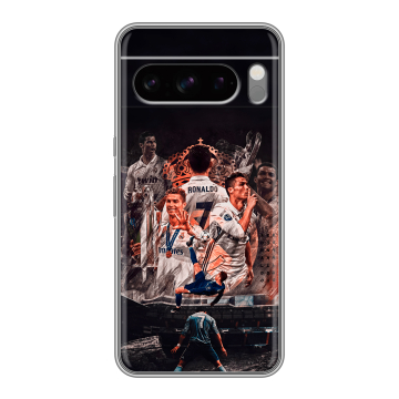 Силиконовый чехол на Google Pixel 8 Pro с принтом Реал Роналдо Real Ronaldo Силиконовый чехол на Google Pixel 8 Pro с принтом Реал Роналдо Real Ronaldo