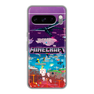 Силиконовый чехол на Google Pixel 8 Pro с принтом Майнкрафт Minecraft