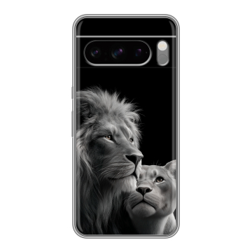 Силиконовый чехол на Google Pixel 8 Pro с принтом Лев кошки