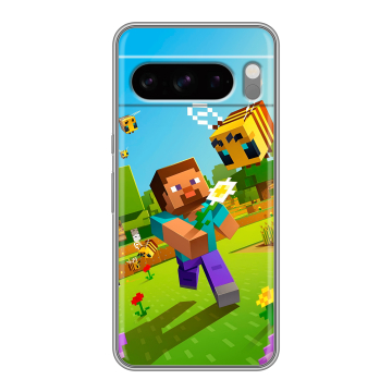 Силиконовый чехол на Google Pixel 8 Pro с принтом Майнкрафт Minecraft Силиконовый чехол на Google Pixel 8 Pro с принтом Майнкрафт Minecraft