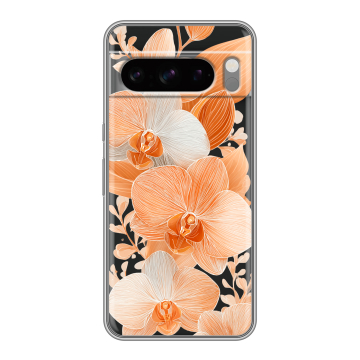 Силиконовый чехол на Google Pixel 8 Pro с принтом Бежевые цветы