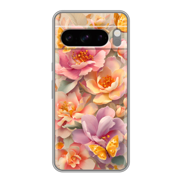 Силиконовый чехол на Google Pixel 8 Pro с принтом Цветы и бабочки